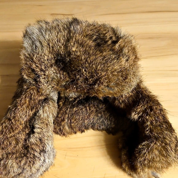 Mad Bomber Real Rabbit Fur Winter Hat With Button Front Flap & Ear Flaps Sz. S - Picture 1 of 8